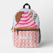 Mattiert Schokolade Pink Personalisiert Bedruckter Rucksack (Vorderseite)