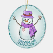 Mattiert Snowman Keramik Ornament (Links)