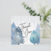 Mattiert Winter - Silver - Bridal Dankeschön-Karte Dankeskarte (Stehend Vorderseite)