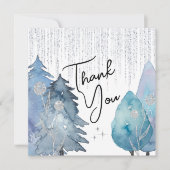 Mattiert Winter - Silver - Bridal Dankeschön-Karte Dankeskarte (Vorderseite)