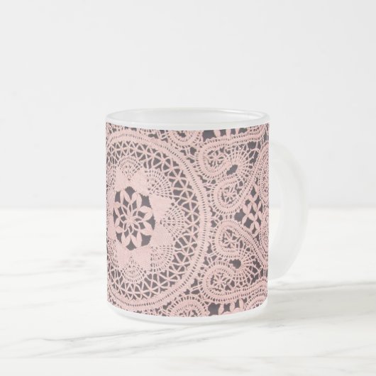Mattierte 10 oz Mattierte Glass Tasse LACE (VorderseiteRechts)