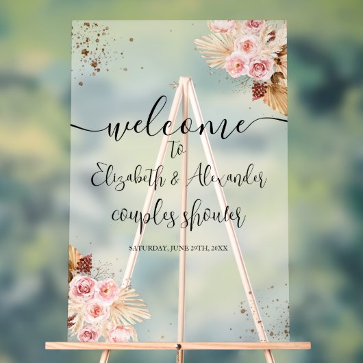 Mattierte Akryllische Begrüßungssignatur Boho Paar Acrylschild (Neutral)