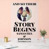 Mattierte Akrylstory beginnt Hochzeit Begrüßung Be Acrylschild (Hochzeit)