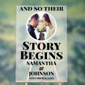 Mattierte Akrylstory beginnt Hochzeit Begrüßung Be Acrylschild (Neutral)