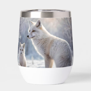 "Mattierte Anleihen: The Arctic Fox and their Cub"