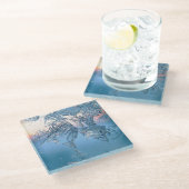 Mattierte Ansicht Glasuntersetzer (Schrägansicht)