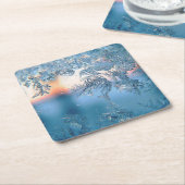 Mattierte Ansicht Rechteckiger Pappuntersetzer (angewinkelt)