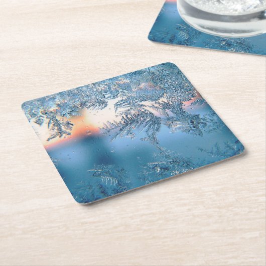 Mattierte Ansicht Rechteckiger Pappuntersetzer (angewinkelt)