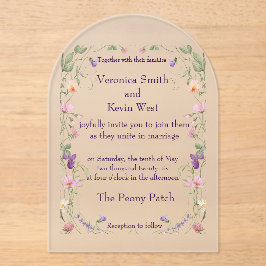 Mattierte Arch-Wildblume - Akronylic Hochzeitseinl Acryleinladungen