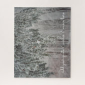 Mattierte Äste und ein schneebedeckter Wald Puzzle (Vertikal)