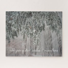 Mattierte Äste und ein schneebedeckter Wald Puzzle