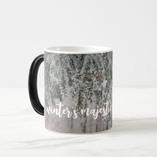 Mattierte Äste und ein schneebedeckter Wald Verwandlungstasse (Vorderseite Links)