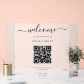 Mattierte Begrüßungssitze mit QR-Code Acrylschild (Hochzeit)