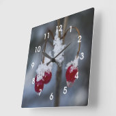 Mattierte Berries Quadratische Wanduhr (Winkel)