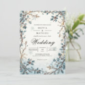 Mattierte Berry Arch Winter Wedding Einladung (Stehend Vorderseite)