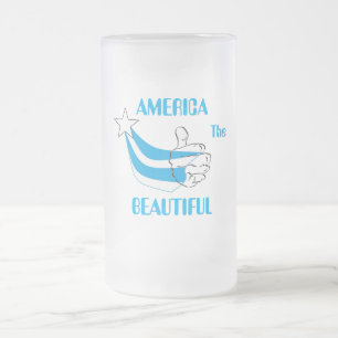 Mattierte Bier-Tasse: Amerika Die Schönheit Mattglas Bierglas