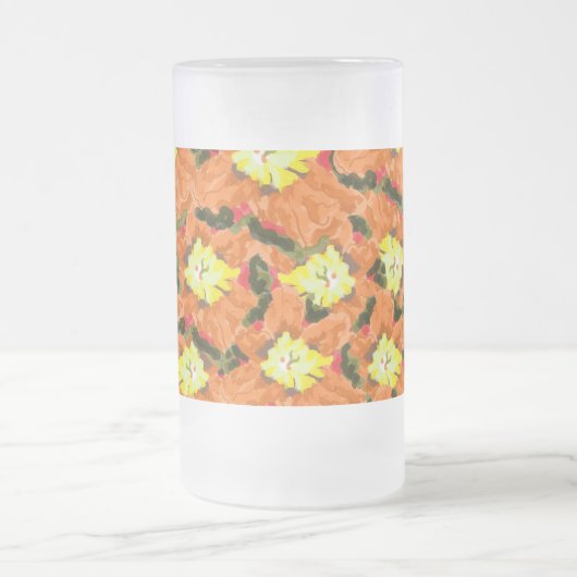 Mattierte Bier-Tasse : Blume Mattglas Bierglas (Mittel)