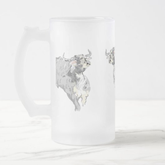 Mattierte Bier-Tasse: Buffalo ist auf dem Laufende Mattglas Bierglas (Links)