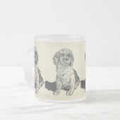 mattierte Bier-Tasse/ Cocker Spaniel Mattglastasse (Vorderseite Links)
