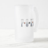 Mattierte Bier-Tasse des Pokers Mattglas Bierglas (VorderseiteRechts)