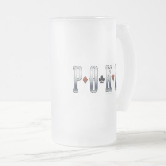 Mattierte Bier-Tasse des Pokers Mattglas Bierglas (VorderseiteRechts)