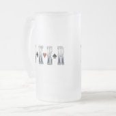 Mattierte Bier-Tasse des Pokers Mattglas Bierglas (Vorderseite Links)