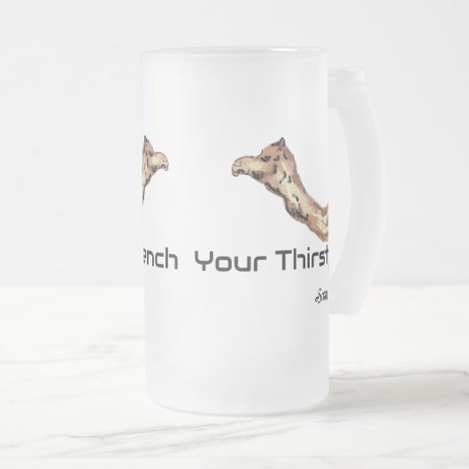 Mattierte Bier-Tasse : Durst stillen Mattglas Bierglas (VorderseiteRechts)