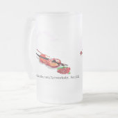 Mattierte Bier-Tasse: Geige mit Rose Mattglas Bierglas (Vorderseite Links)