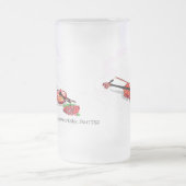 Mattierte Bier-Tasse: Geige mit Rose Mattglas Bierglas (Mittel)