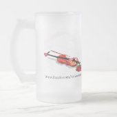 Mattierte Bier-Tasse: Geige mit Rose Mattglas Bierglas (Links)