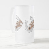 Mattierte Bier-Tasse: Glück Mattglas Bierglas (Vorderseite Links)