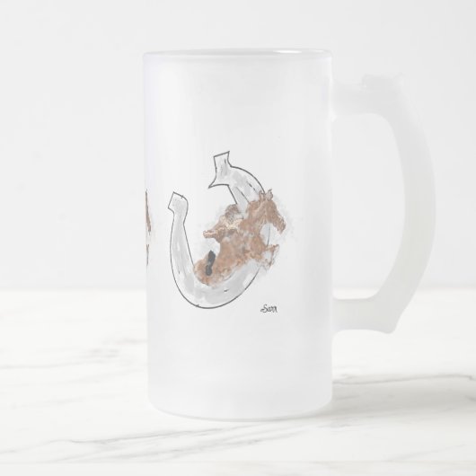 Mattierte Bier-Tasse: Glück Mattglas Bierglas (Rechts)