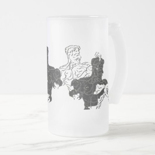 Mattierte Bier-Tasse : Körperbauer Mattglas Bierglas (VorderseiteRechts)