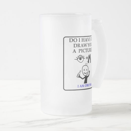 Mattierte Bier-Tasse Pictionary Ideen: Ich bin Mattglas Bierglas (VorderseiteRechts)