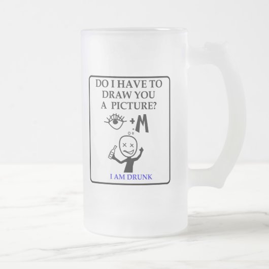 Mattierte Bier-Tasse Pictionary Ideen: Ich bin Mattglas Bierglas (Rechts)
