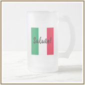 Mattierte Bier-Tasse unter italienischer Flagge Mattglas Bierglas