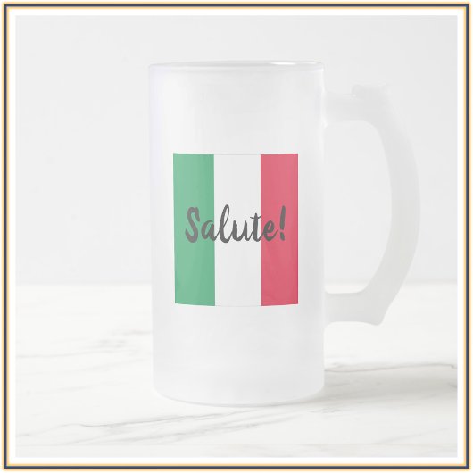 Mattierte Bier-Tasse unter italienischer Flagge Mattglas Bierglas