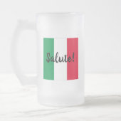 Mattierte Bier-Tasse unter italienischer Flagge Mattglas Bierglas (Links)