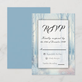 Mattierte Blauwaldhochzeit RSVP Karte
