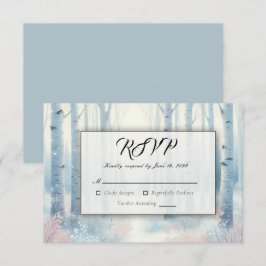 Mattierte Blauwaldhochzeit RSVP Karte