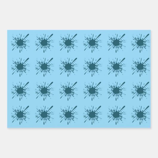 Mattierte Bliss: Light Blue Snowburgh Weihnachten Geschenkpapier Set (Vorderseite)