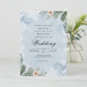 Mattierte botanische Winterhochzeit Einladung (Stehend Vorderseite)
