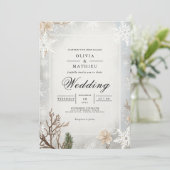 Mattierte Branch Winter Hochzeit Einladung (Stehend Vorderseite)