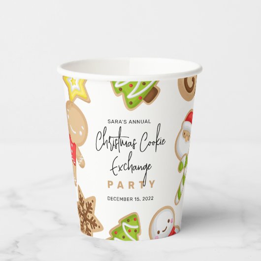 Mattierte Cookies Weihnachts-Cookie-Exchange-Party Pappbecher (Links)