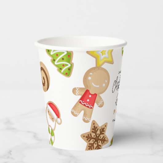 Mattierte Cookies Weihnachts-Cookie-Exchange-Party Pappbecher (Vorderseite)