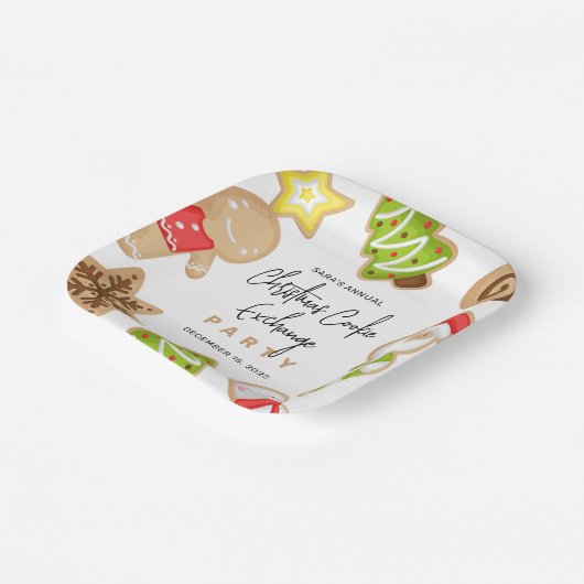 Mattierte Cookies Weihnachts-Cookie-Exchange-Party Pappteller (Gewinkelt)