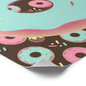 Mattierte Donut 3D Sprinkles Mauer Aquamarines Pos Poster (Ecke)
