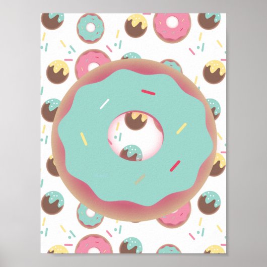 Mattierte Donut 3D Sprinkles Mauer-Mix-Poster Poster (Vorne)
