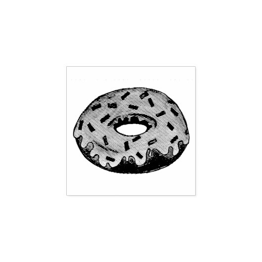 Mattierte Donut Doughnut Sprinkles Frühstück Brief Gummistempel (Prägung)
