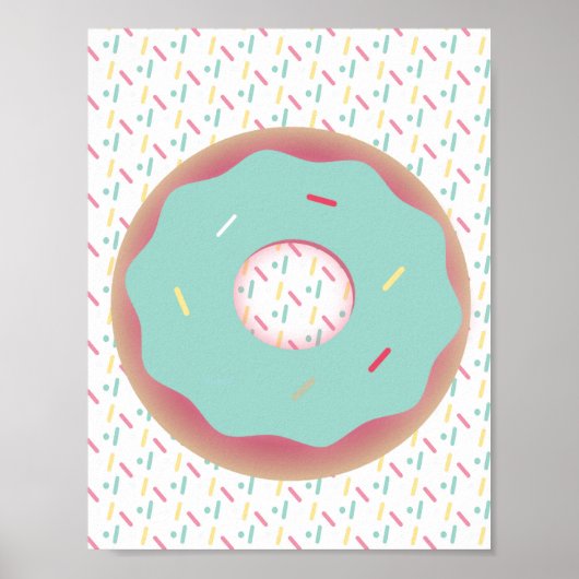 Mattierte Donut Sprinkles Mauer Aquamarines Poster (Vorne)